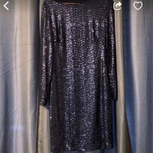 NWT Blue Sequin Ralph Lauren Dress. Open back